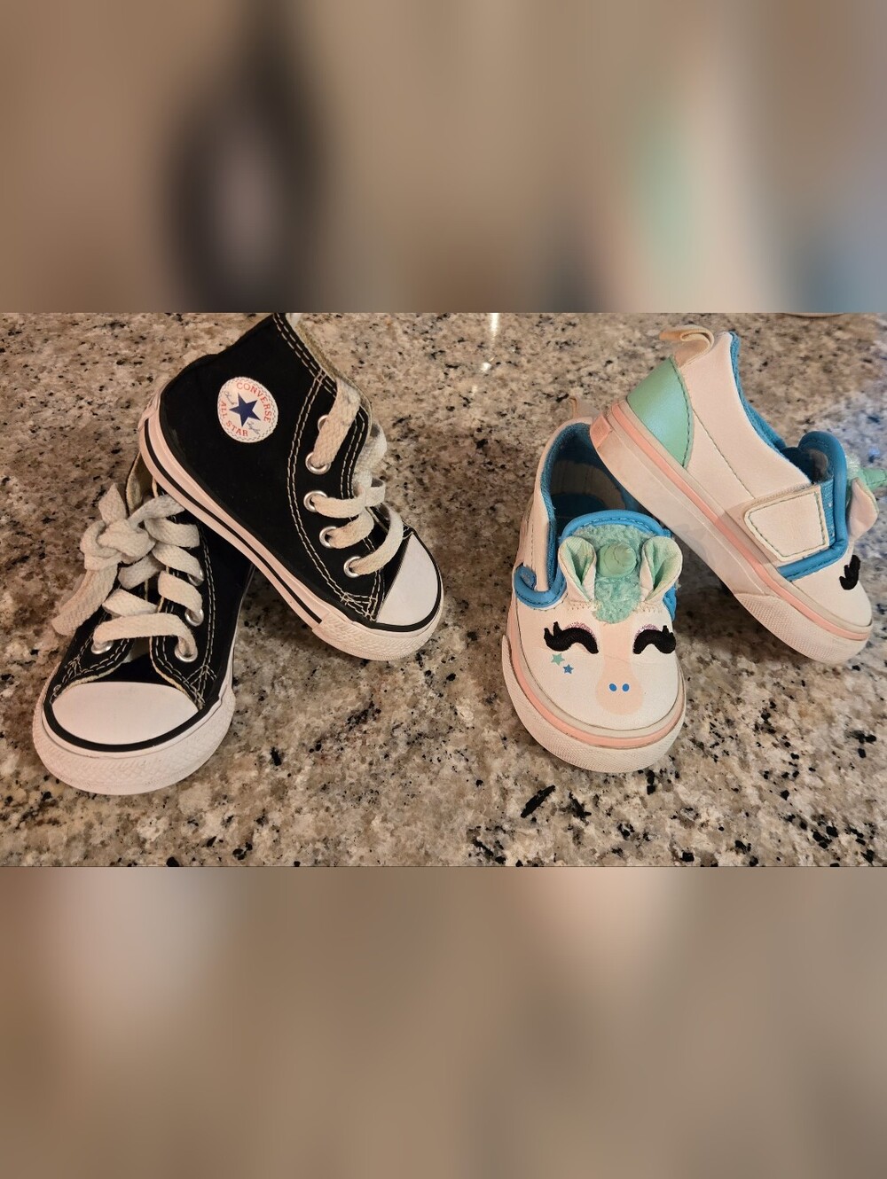 Converse Kids Black High-Top Sneakers & Unicorn ZANS Slip-On Shoes Set